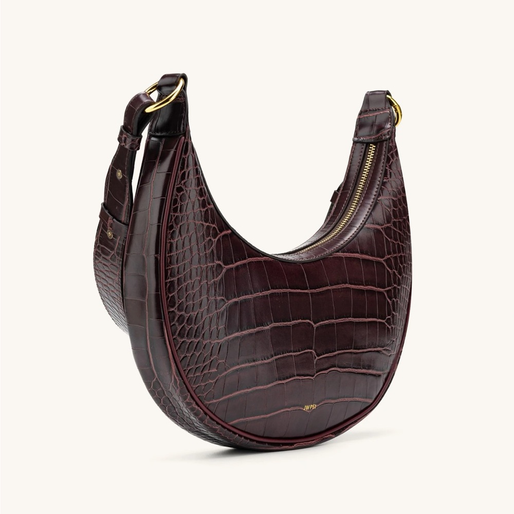 JW PEI Carly Saddle Bag in Brown Croc